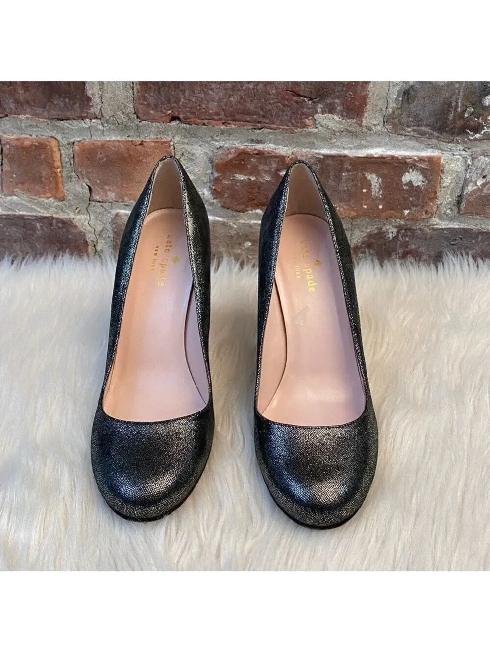 Kate Spade Silver Gray Glitter Pumps, Size 7